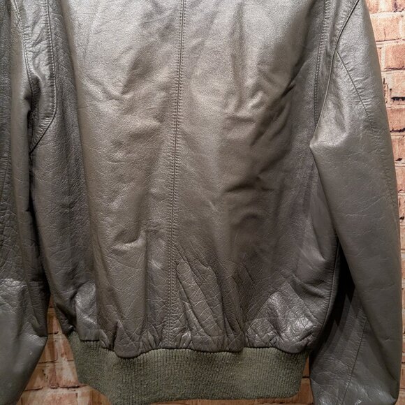 Members Only Leather Iconic Bomber Jacket Vintage Full Zip Size 40 - Picture 8 of 15